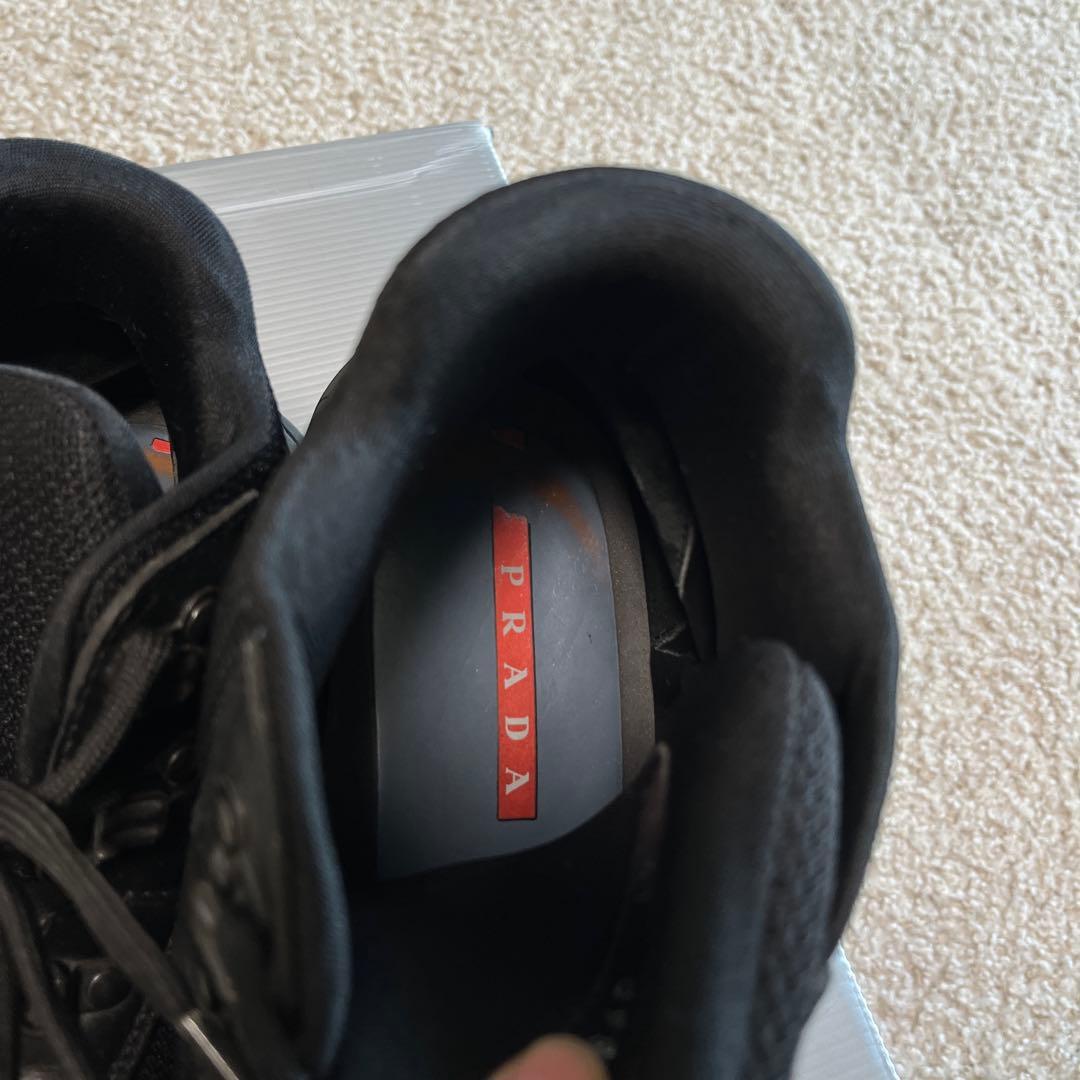 PRADA プラダ メンズ スニーカーブーツ 黒 レザー