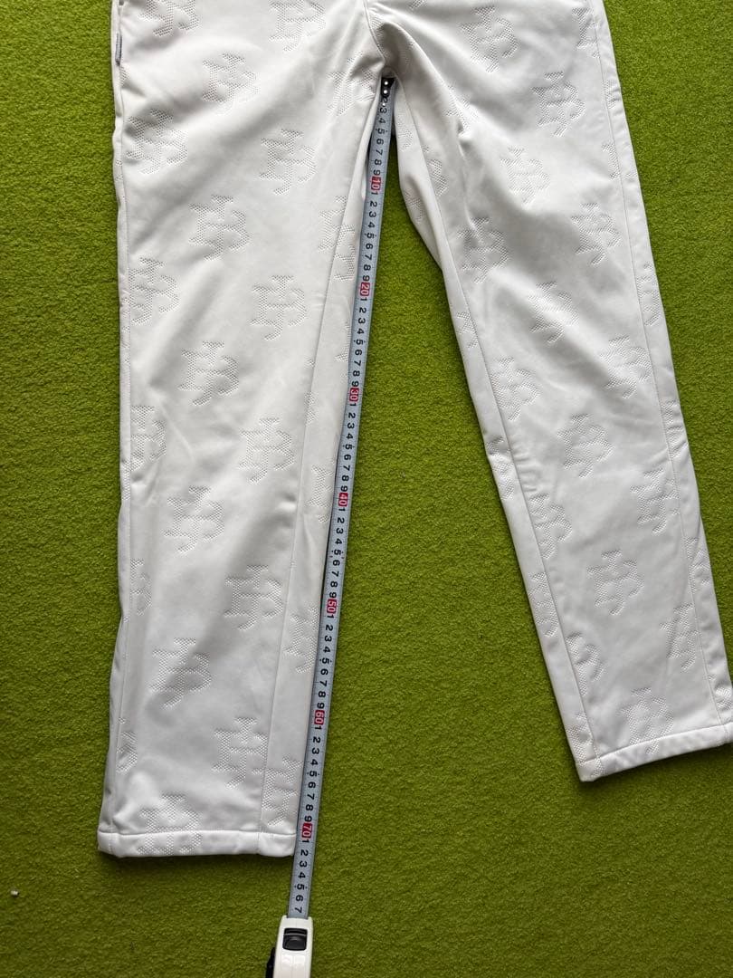 Jack Bunny!! 裏起毛 厚手 ストレッチ パンツ ホワイト JB柄入