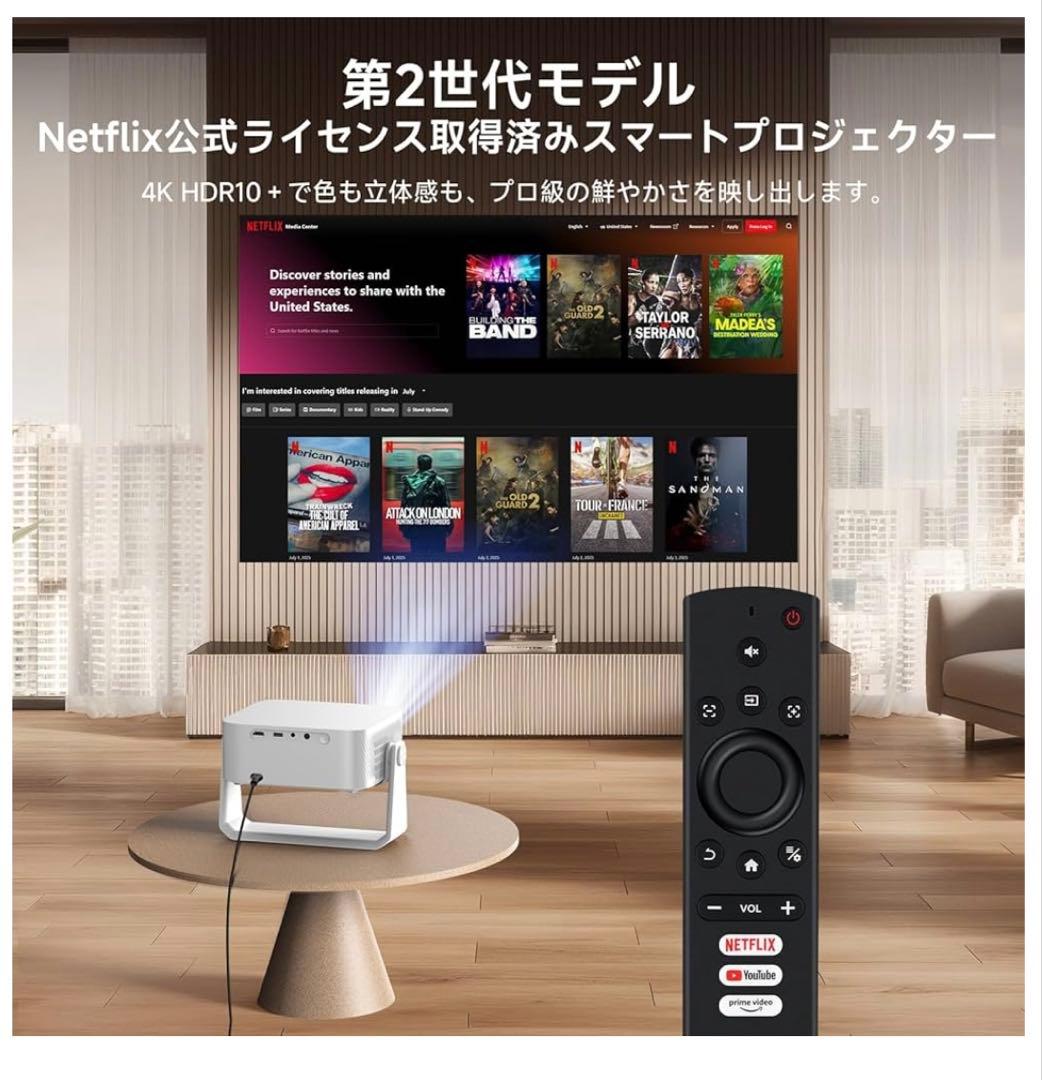 プロジェクター 家庭用 小型 天井 1200ASNI 高輝度 1080P 4K