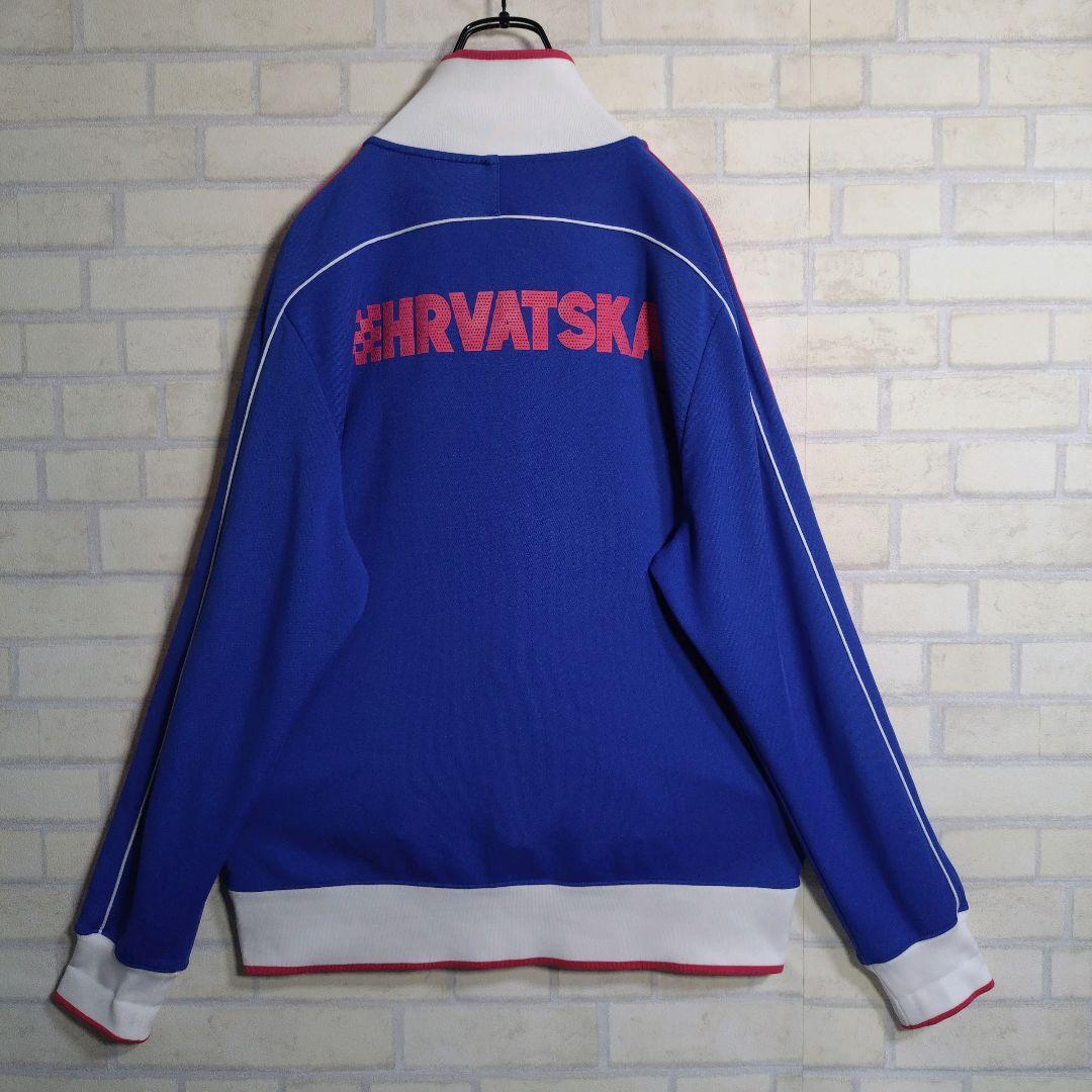 ナイキ★クロアチア代表 刺繍ロゴ エンブレムワッペン アンセムジャケット 青 L