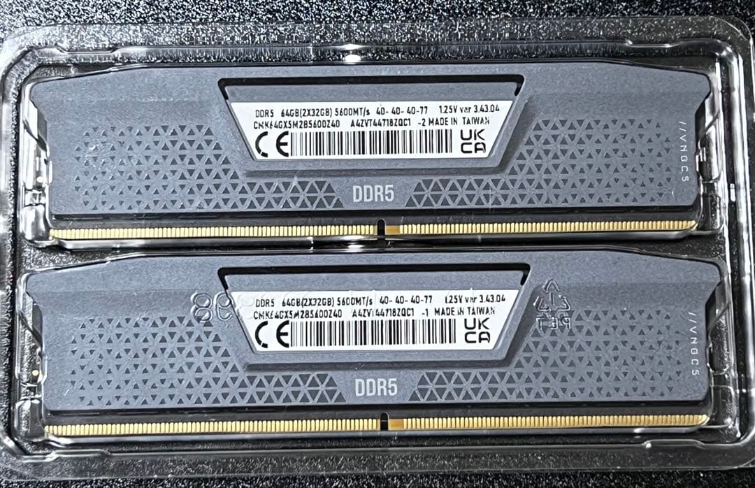 CORSAIR DDR5-5600MHz VENGEANCE 32GB×2枚①