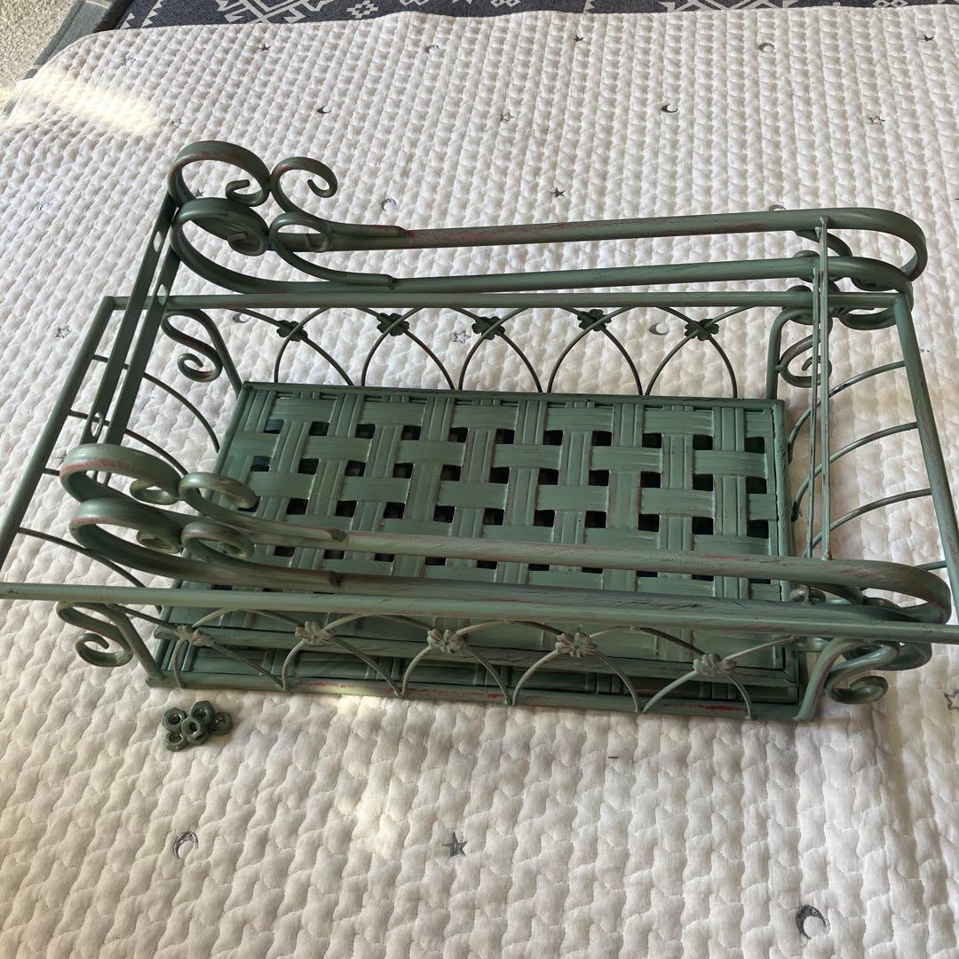 アンティーク風フラワースタンド　花台　2段　バスケット　プランター　サイド　大