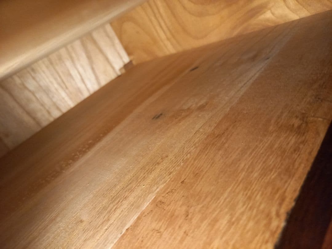 和物　高級　木組細工　欅　良杢目　無垢材　一枚板　重厚　大引き出し　五杯