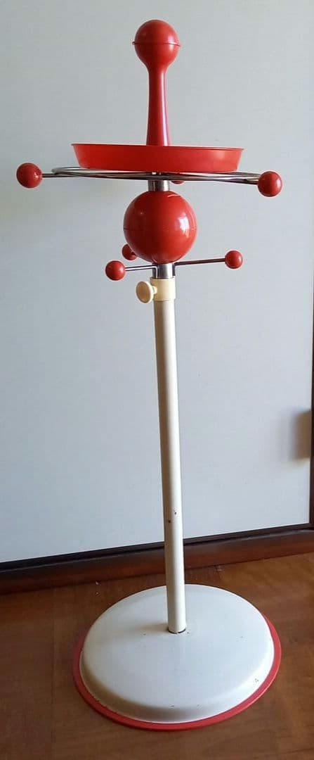 70’s スペースエイジ　ポールハンガー　昭和レトロ　貯金箱付き　当時物