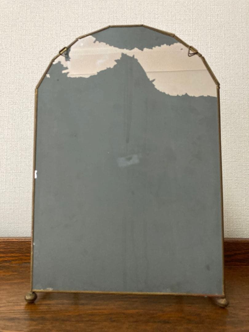 ＊クリスマスセール♪＊訳あり ビンテージ☆アーチ型ガラスショーケース 真鍮 収納