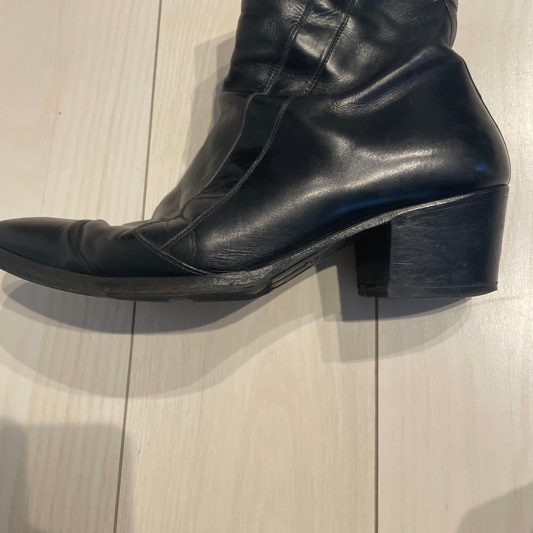 Dior homme ブラックレザー ヒールブーツ 41