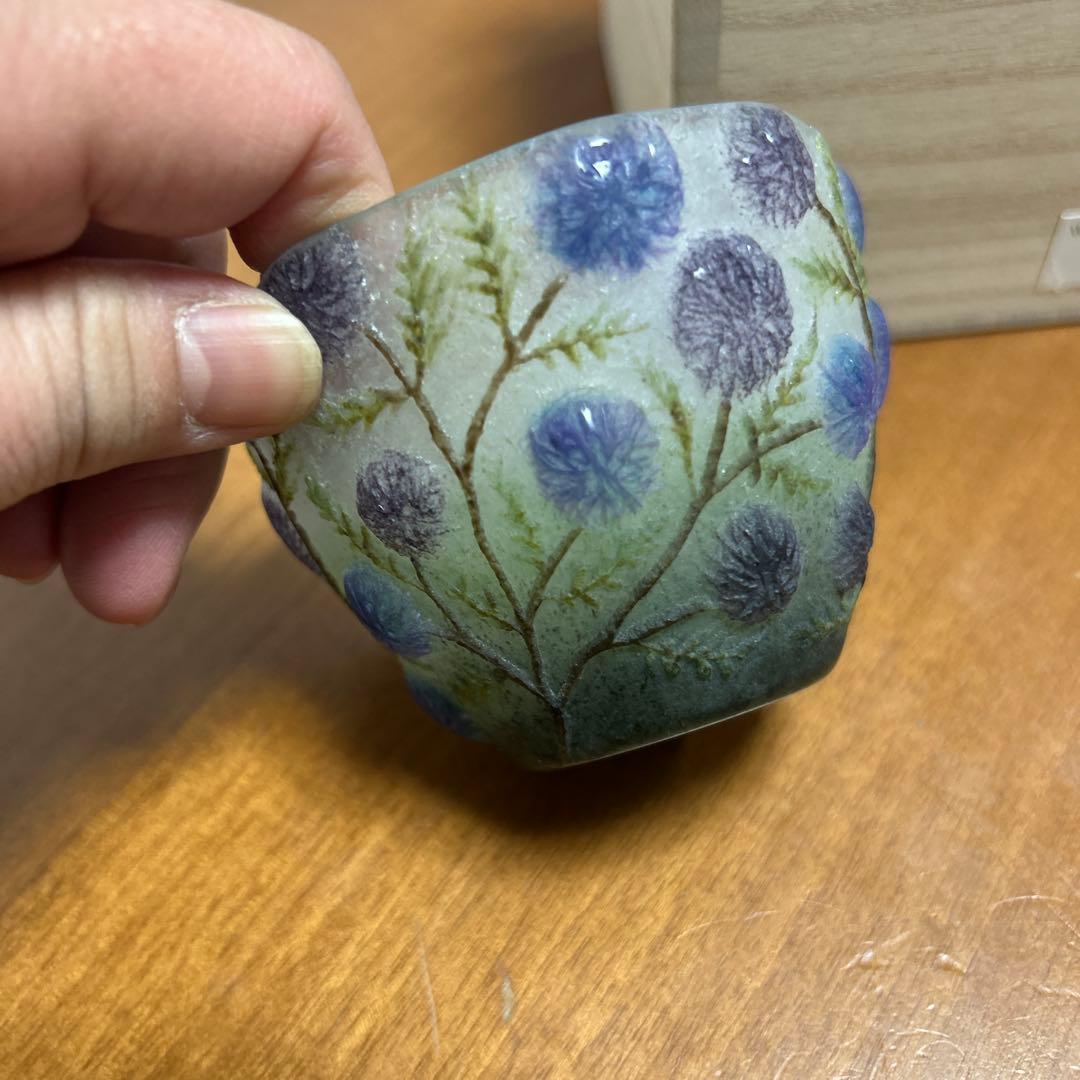 最終お値下　飯塚亜裕子さん　花の蓋物　パートドヴェール　貴重