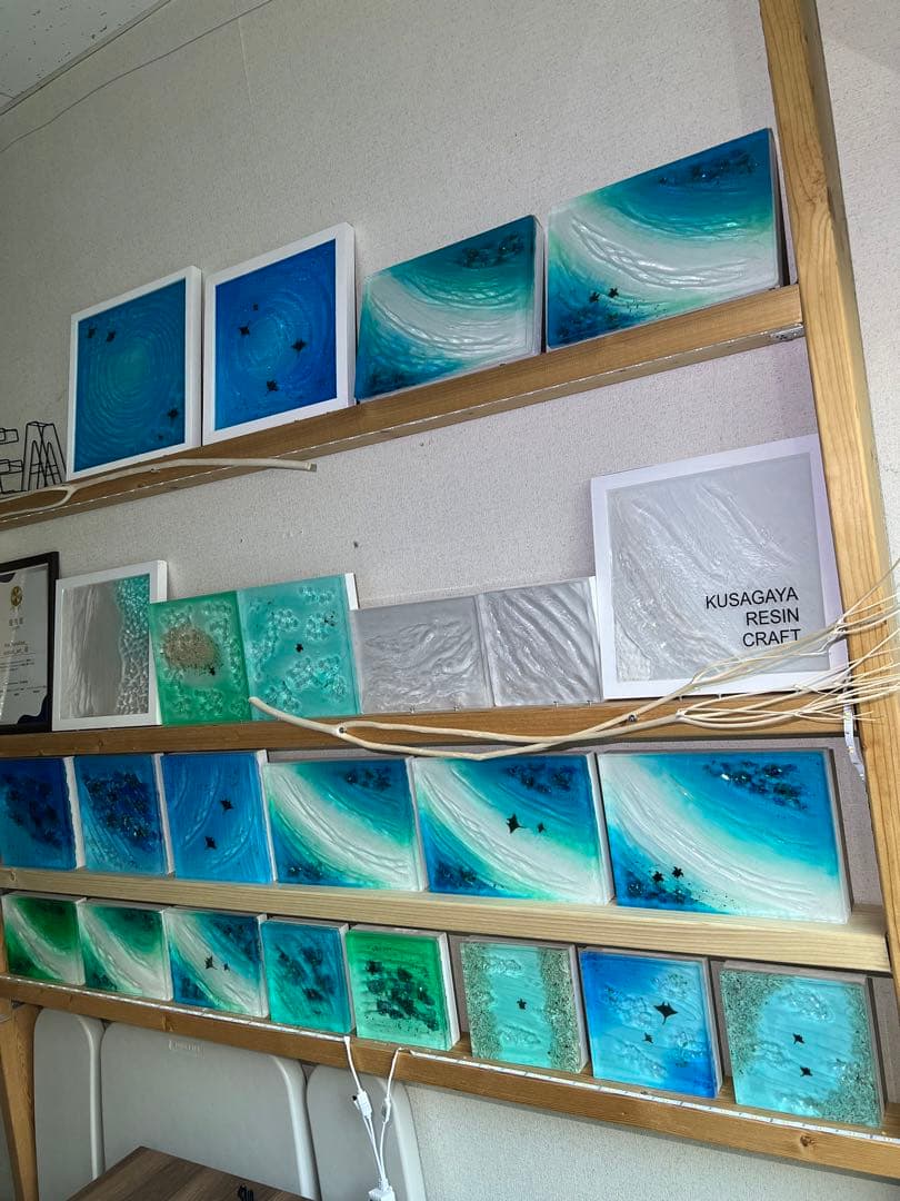 【レジンアート】波紋アート／15cm × 20cm／枠なし