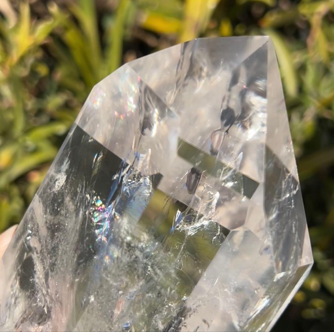 ✳️超極上 高透明度☆最高級 別格品✨レインボー 水晶 六角柱 原石 天然石