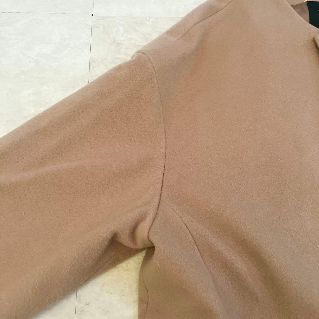 美品✨アンタイトル ミドル丈 ノーカラー コクーンコート 大きいサイズ カシミヤ