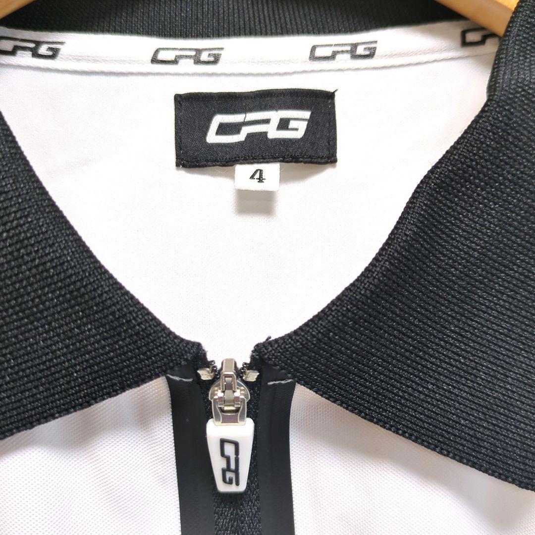 CPG GOLF ハーフジップシャツ ポロシャツ 白 黒 4 XL