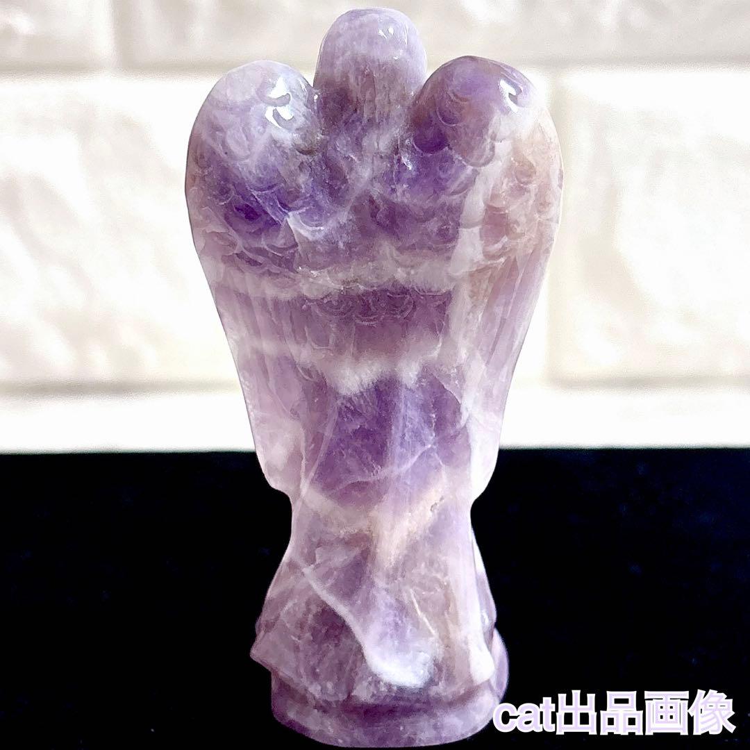 天然石 アメジスト セレナイト 天使 エンジェル 女神 パワーストーン 置物