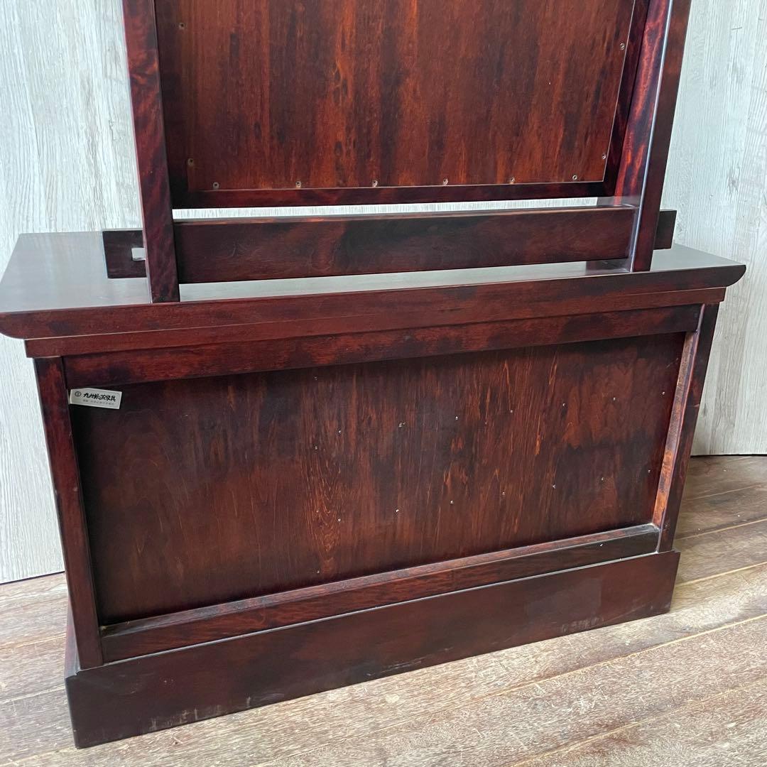 九州民芸家具 ミラードレッサー 化粧台 天然木 桜 アンティーク家具 和家具