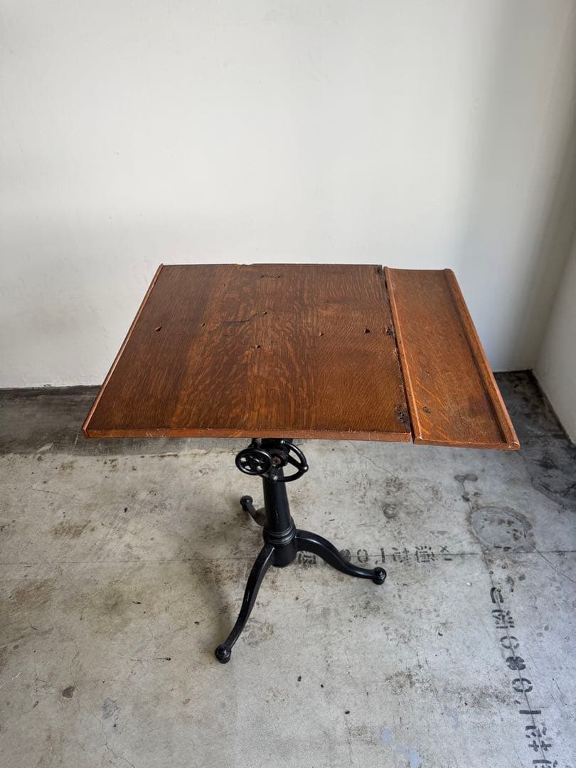 ヨーロッパアンティーク製図台（ドラフティングテーブル）作業台　折りたたみテーブル