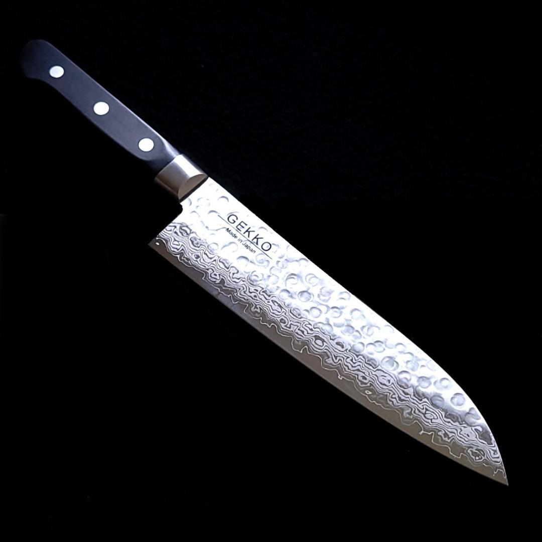 B*R様 日本製 VG10 ダマスカス 三徳包丁185mm 黒柄 G1756E