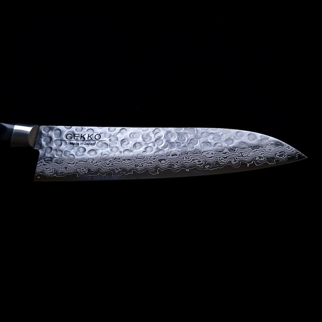 B*R様 日本製 VG10 ダマスカス 三徳包丁185mm 黒柄 G1756E