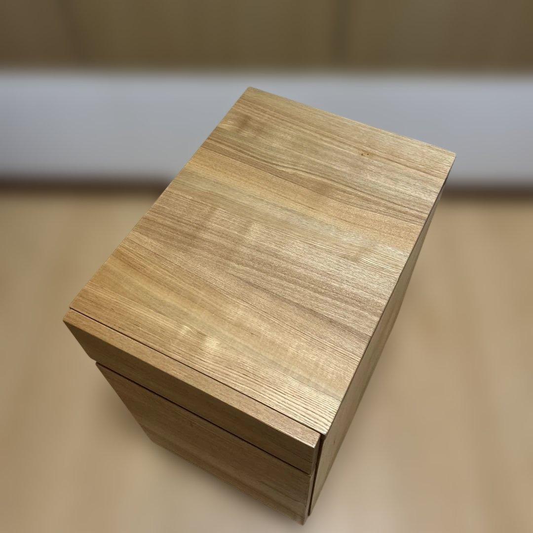【極美品】無印良品 キャスター付きデスクキャビネット タモ材 天然木 学習机