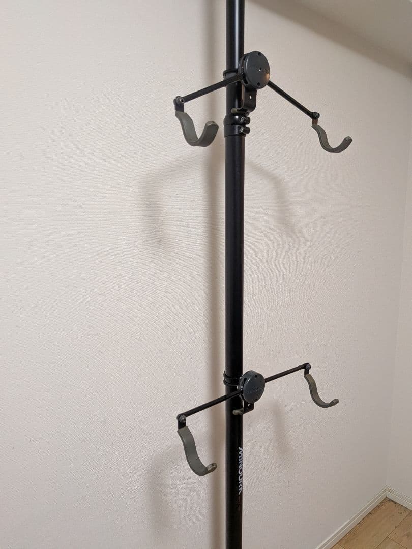 自転車 ディスプレイスタンド 突っ張り棒 高さ調整可