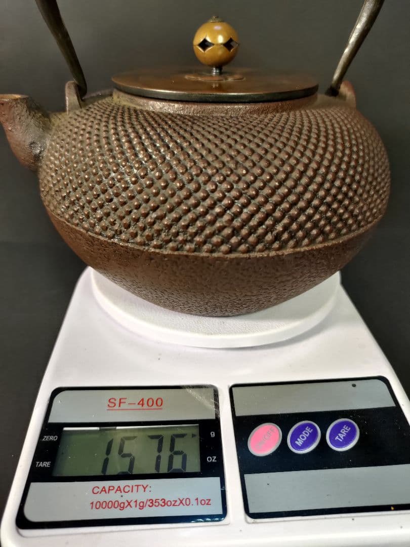 鉄瓶　霰　水漏れ無し　銅蓋