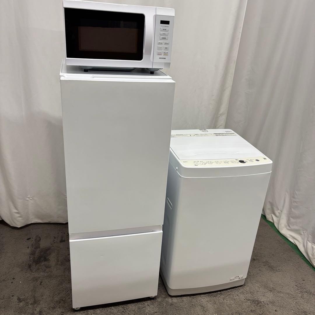 42　家電３点セット　洗濯機　冷蔵庫　電子レンジ　一人暮らし　設置無料　安い‼️