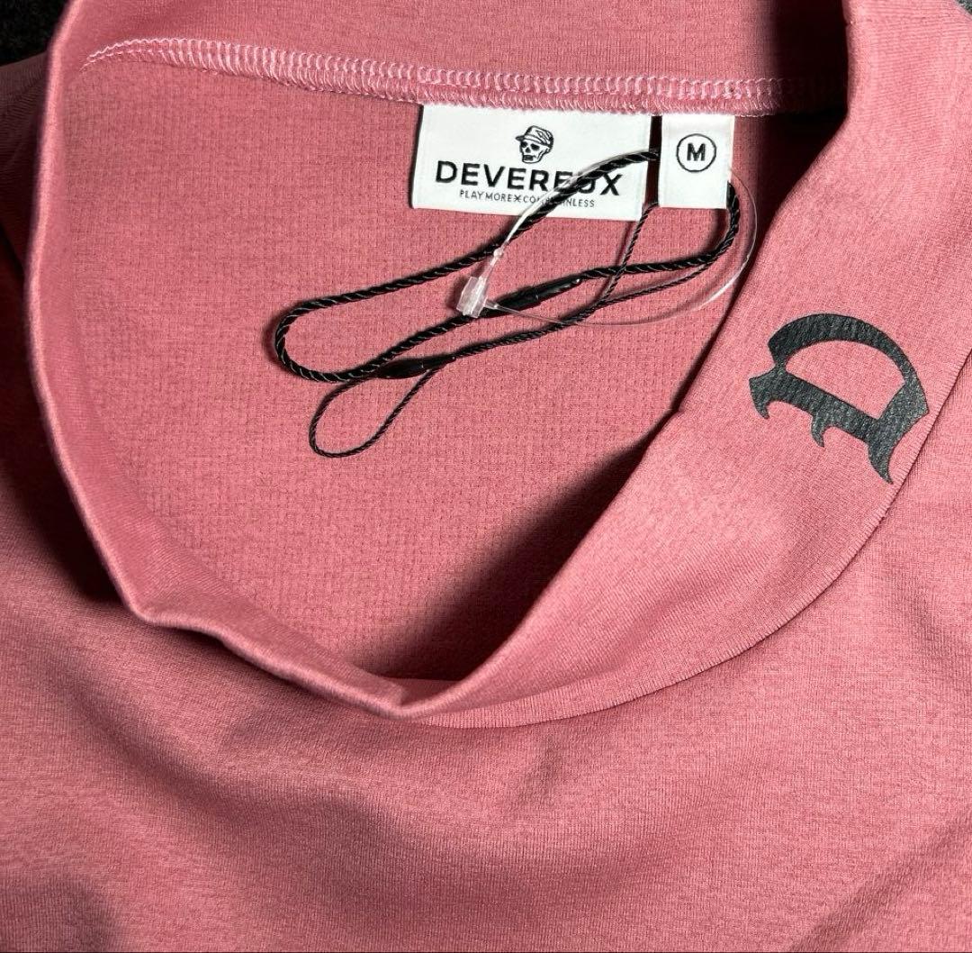新品【デヴァローゴルフ】レディース デルタモックネック 長袖Tシャツ コーラル