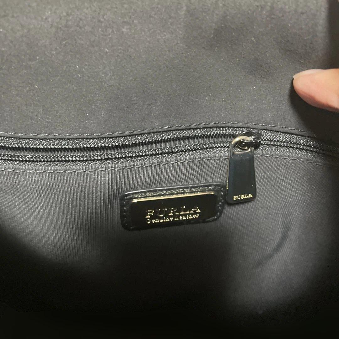 美品 FURLA フルラ ショルダーバッグ ブラック ゴールド金具 正規品