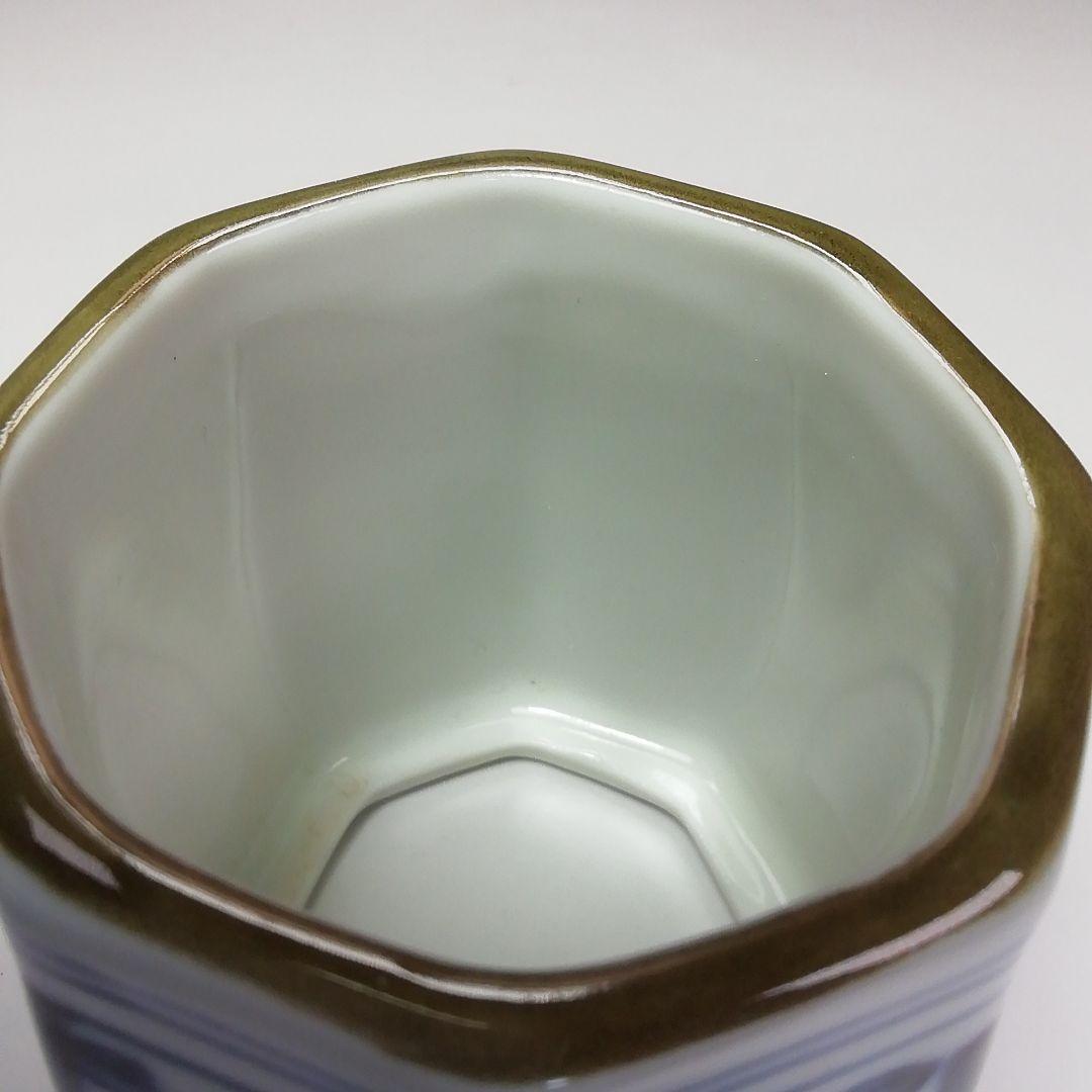 Ｓ４０３　皆具　『ぶどう棚　染付　皆具』『鈴木康月造』　共箱　茶道具