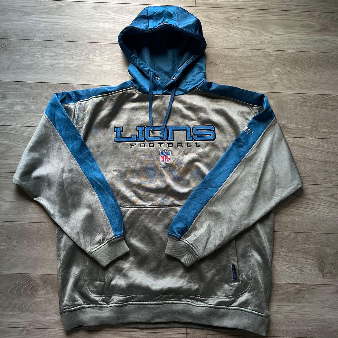 Reebok NFL LIONS 裏起毛 スウェット パーカー XL Y2K