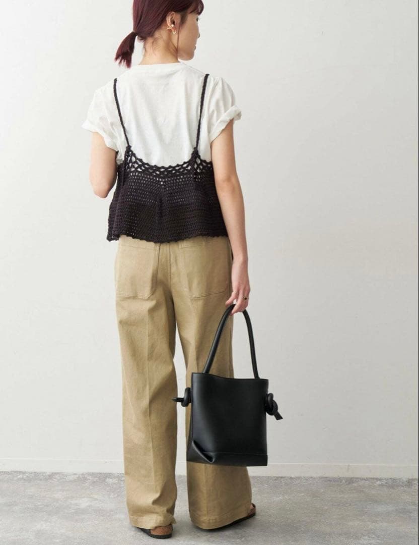 スピックアンドスパン　クロシェニットキャミ