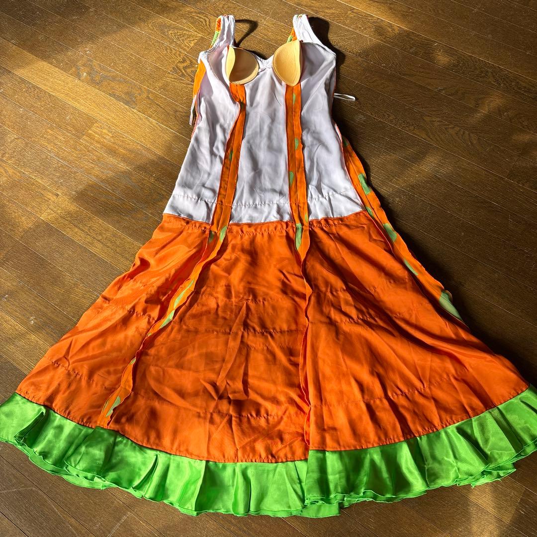 フラメンコドレス オレンジとグリーン