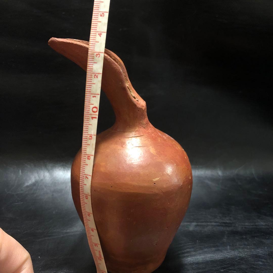 珍品◆蔵から謎の美しいシルエットの赤い壺、壷が出て来ました、水差し？茶道具？