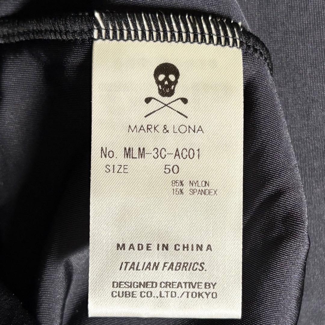 未使用タグ付き MARK&LONA ベロア シャツ チャーム付き 50/XL 黒