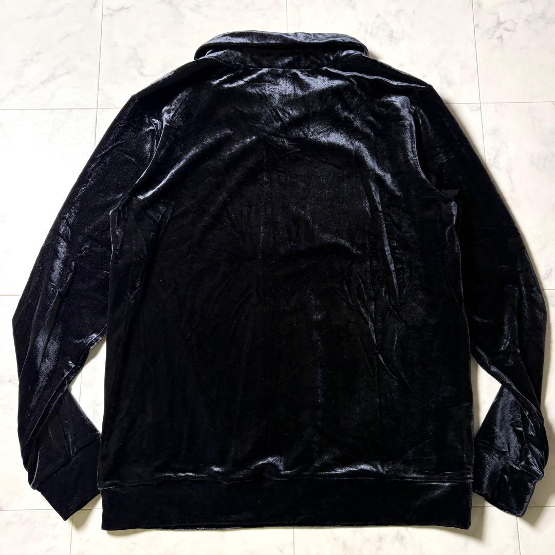 未使用タグ付き MARK&LONA ベロア シャツ チャーム付き 50/XL 黒