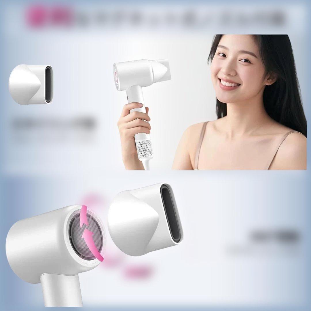 ドライヤー 斬新デザイン 15s速乾 大風量1300W 低騒音 軽量 小型