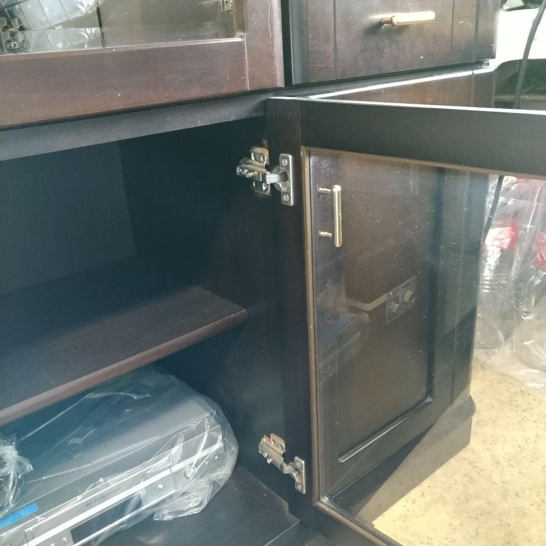 大型ダークブラウン収納キャビネット
