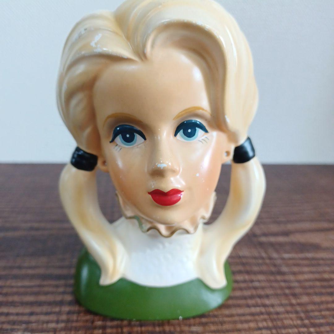 ビンテージ レディヘッドベース 陶器製の置物花瓶　美しい女性　３点セット