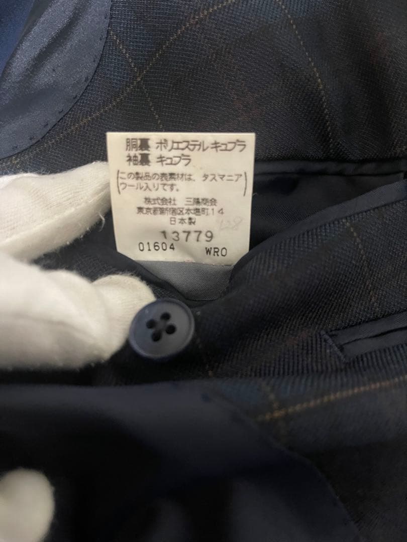 極美品 バーバリー ダブル 紺ブレ 6ボタン 金ボタン ＸL相当 イギリス製