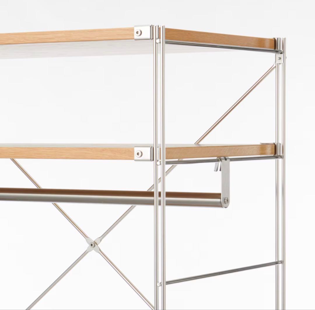 【無印良品】ステンレスユニットシェルフ・オーク材・ワードローブセット