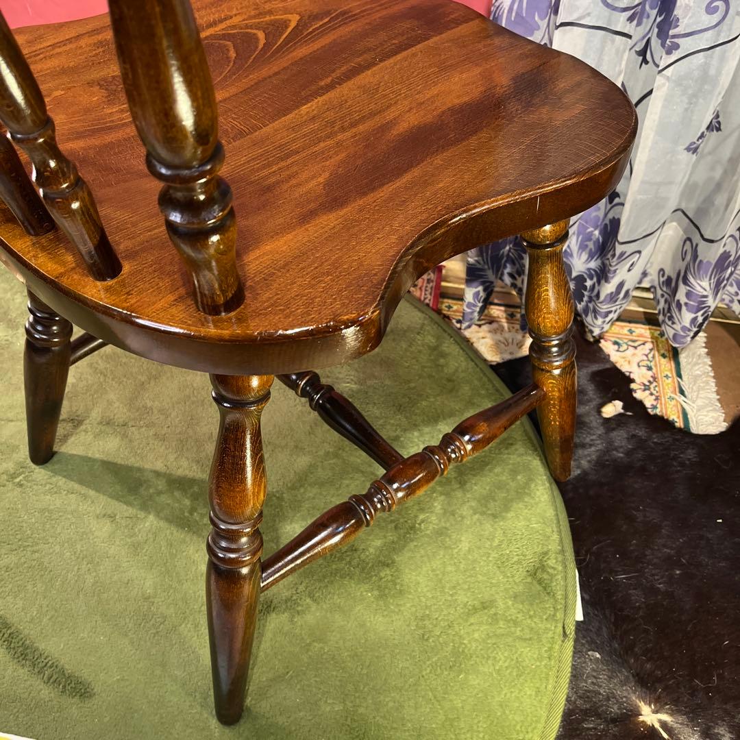 L ２-２　キツツキマーク ヴィンテージ スピンドルチェア　飛騨産業