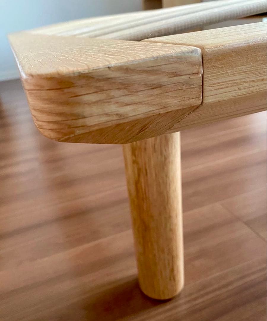 【Hutte】 MUJI 木製ベッドフレーム オーク材突板 シングル 脚付