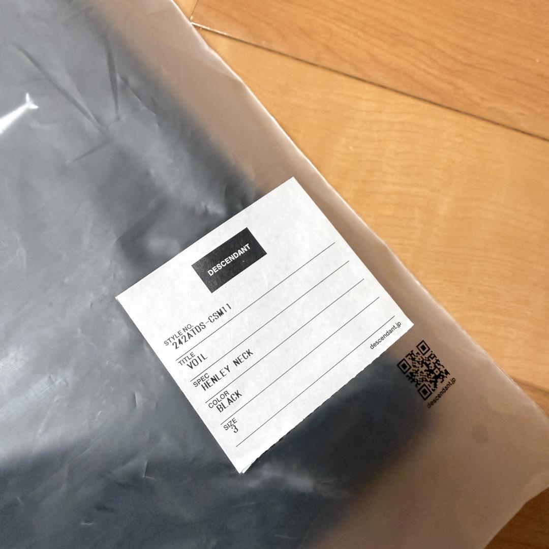 DESCENDANT VOIL HENLEY NECK ブラック 24AW