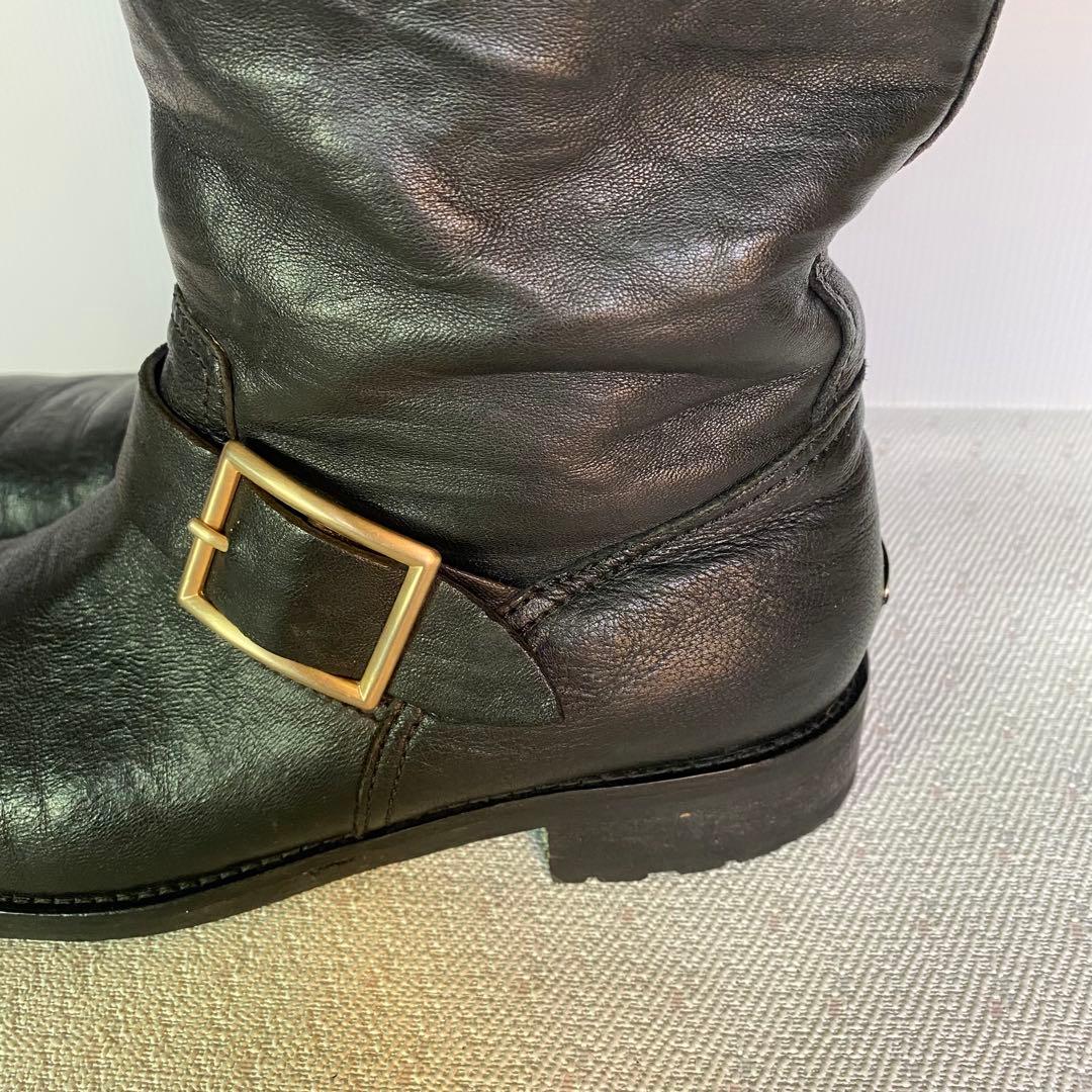 JIMMY CHOO イタリア製 ロゴプレート付 エンジニアブーツ37 1/2