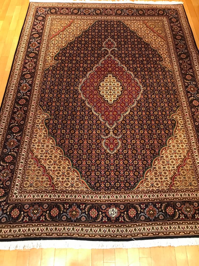 専用！ペルシャ絨毯　タブリーズ　ウールとシルク　ラグ マヒ柄