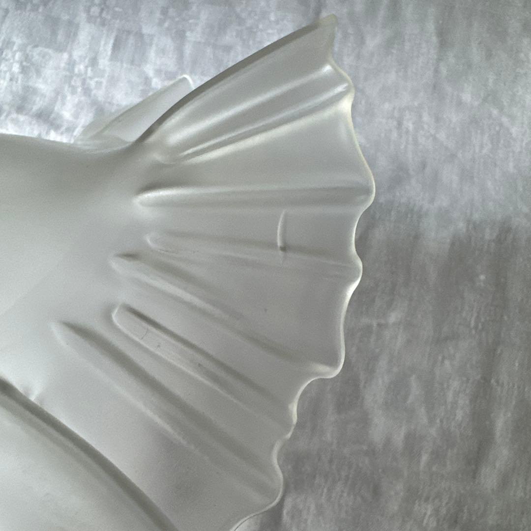 フランスアンティーク　ガラスシェード　フロストガラス　フリルシェード