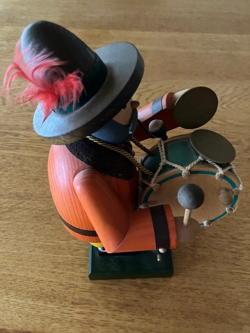 [レア]ドイツ　手作り木製オルゴール付きパイプ人形