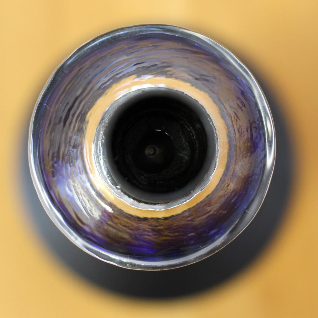 【美品・刻印】エリックホグラン　キャンドルスタンド オニオン型2段　ブルー 02