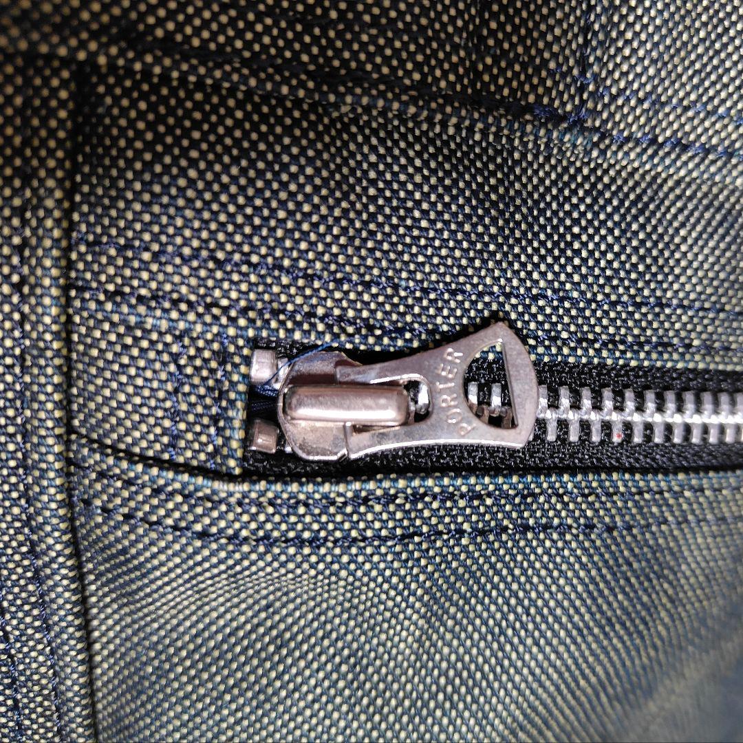 【極美品】ポーター　ショルダーバック　デニム　通勤　通学　旅行　大容量　A4収納
