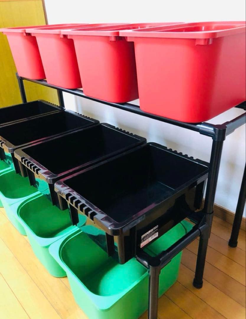 メダカ飼育ラック　ブラック　2段