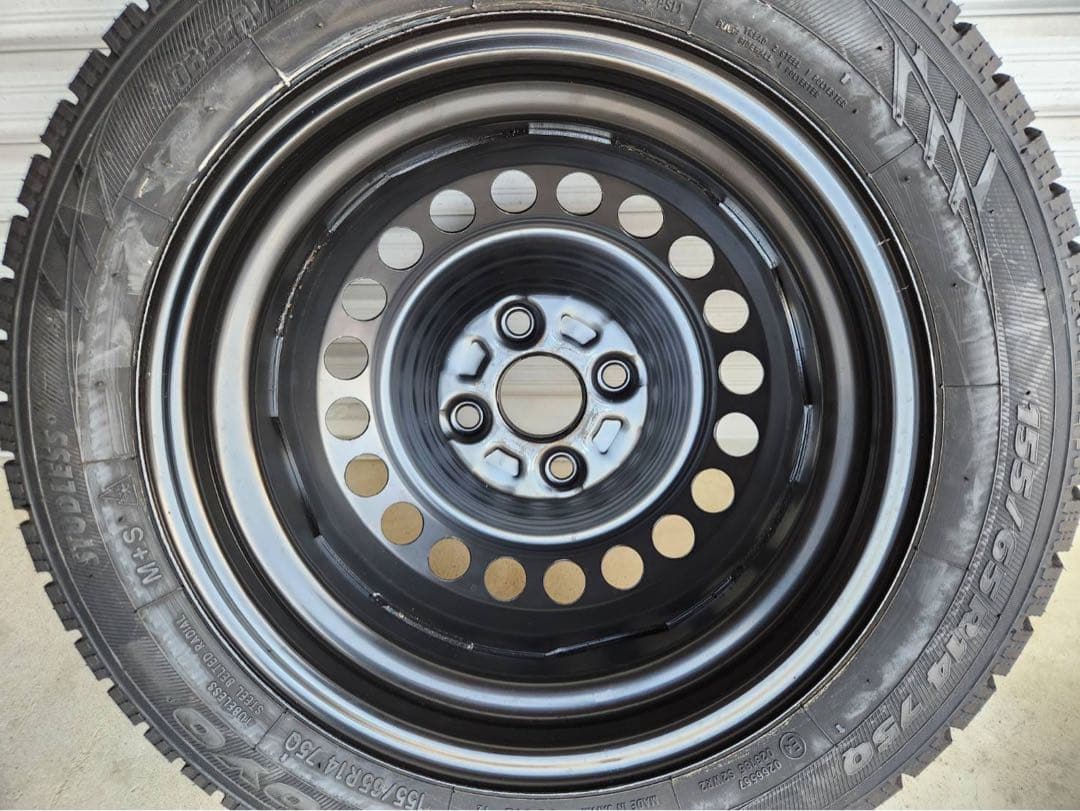 ★スタッドレス バリ山★送料無料ダイハツ純正14インチスチールホイール４本セット