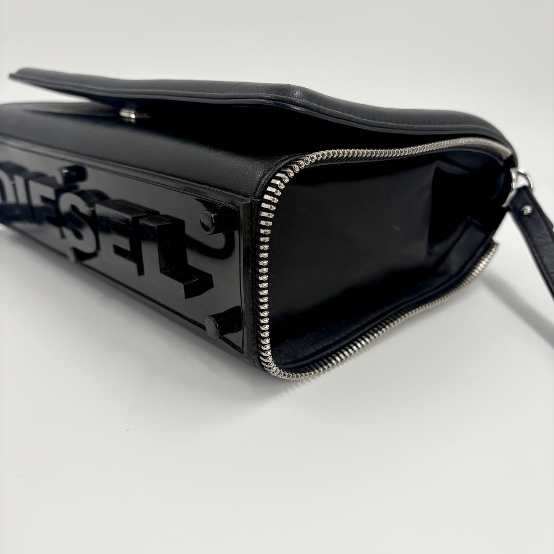 美品　DIESEL ディーゼル ショルダーバッグ レザー 黒 斜め掛け 834